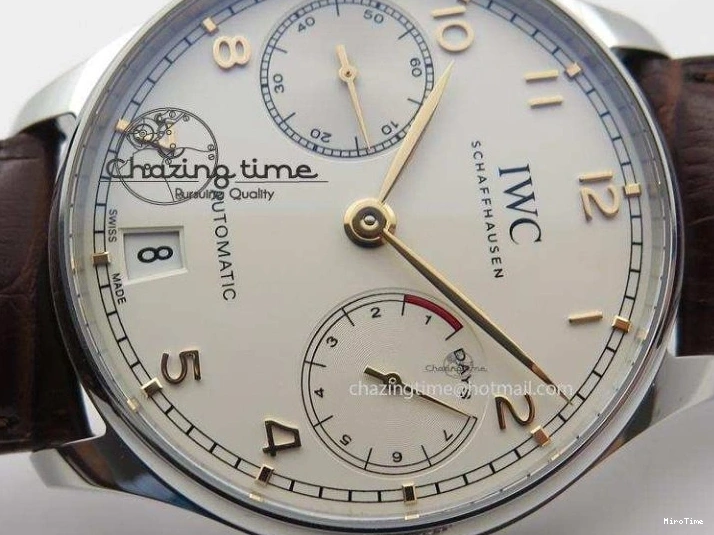 MIROTIME 1228 MoistureWicking Portuguese Real PR IW500704 ZF 1:1 Best Edition On Brown Leather Strap A52010 V 7311